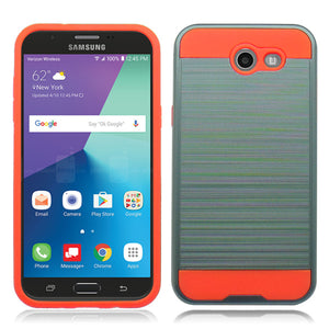 SAMSUNG GALAXY PERX / J727 /J7 SKY PRO / J7-2017 GRAY ON ORANGE DUO LAYER CASE