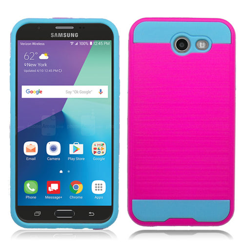 SAMSUNG GALAXY PERX / J727 /J7 SKY PRO / J7-2017 PINK ON BABY BLUE DUO LAYER CASE