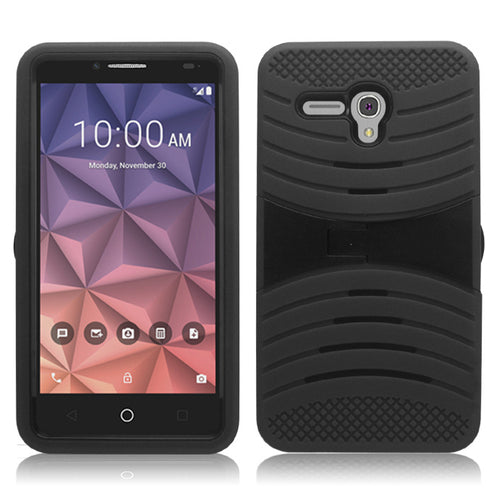 ALCATEL FIERCE XL/5054/FLINT GUARDIAN BLACK ON BLACK CASE