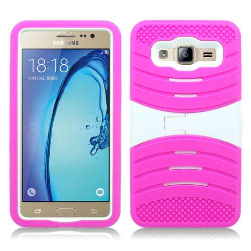 SAMSUNG ON5/G550 GUARDIAN PINK ON WHITE KICK STAND CASE