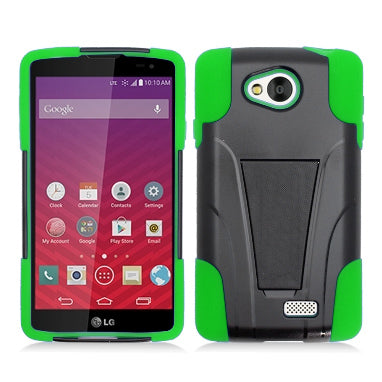 LG TRIBUTE/LS660/F60 BLACK ON LIME GREEN ARMOR KICK STAND CASE