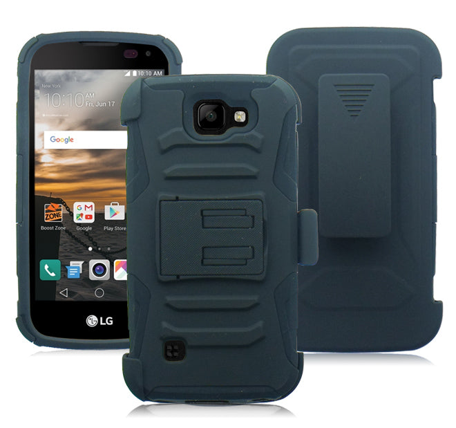 LG K3/LS450 BLACK ECLIPSE COMBO HOLSTER CASE