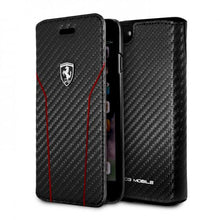 Ferrari iPhone 8 & iPhone 7, Off Track Collection Ultra Thin PU Carbon Hard Wallet Case and TPU Rubber.  On Track Collection