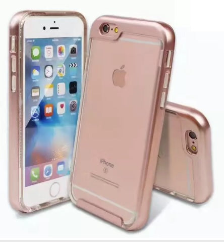 Apple IPhone 6/6s (4.7'') Clear Hybrid Rose Gold Candy Frame Case