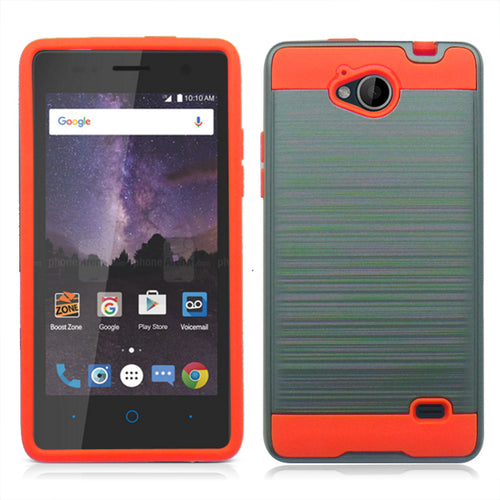 ZTE TEMPO/N9131 GRAY ON ORANGE DUO LAYER CASE