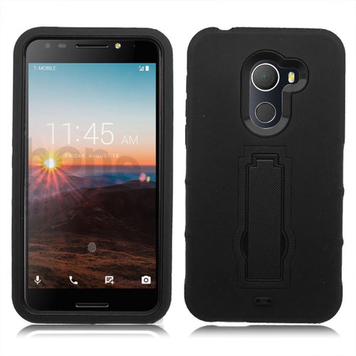 Alcatel A30 Fierce 2017 REVVL A30 Plus Walters Black Vertical Kick Stand Case