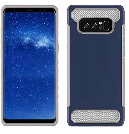 Samsung Galaxy Note 8 Blue on Gray Carbon Hybrid Duo Case