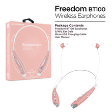 Freedom BT100 Rose Gold around the neck stereo bluetooth headset with 4.1 bluetooth technology