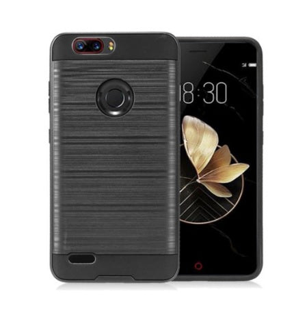 Zte Sequoia/Z982/Blade Z Max/Zmax Pro2 Black on Black Duo Layer Case