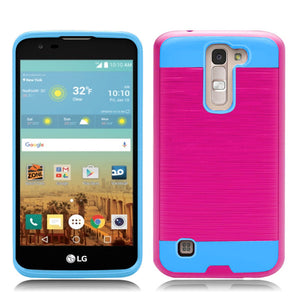 LG TRIBUTE 5/K7/ESCAPE 3 PINK ON BABY BLUE DUO LAYER CASE