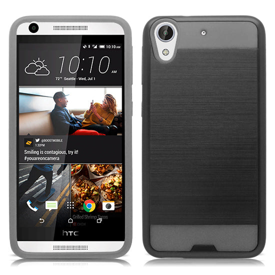 HTC DESIRE 626 BLACK ON GRAY DUO LAYER CASE