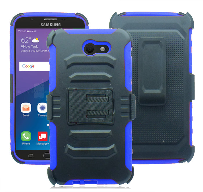 SAMSUNG GALAXY PERX / J727 /J7 SKY PRO / J7-2017 BLUE ECLIPSE COMBO HOLSTER CASE