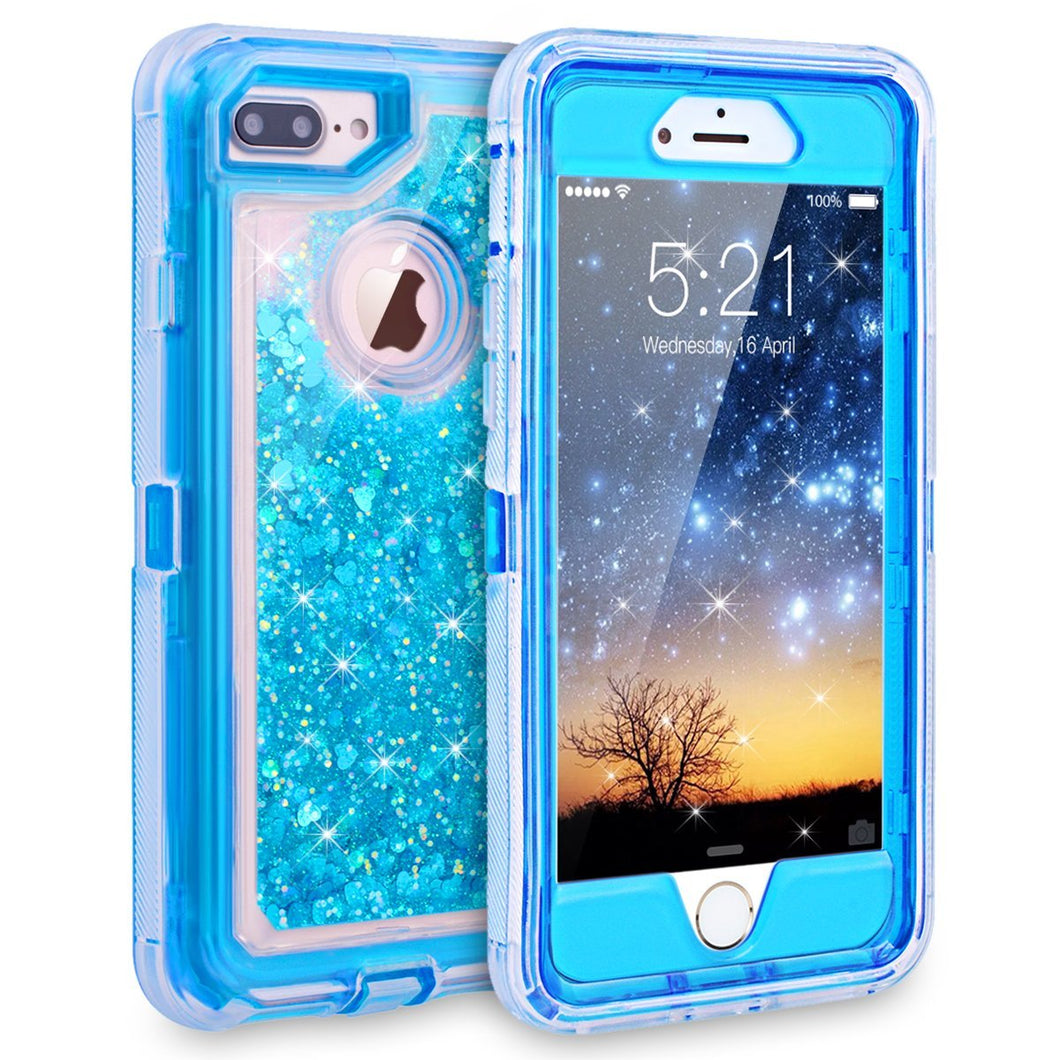 Apple iPhone 6s Plus/7 Plus/8 Plus (5.5'') Baby Blue Guardian Liquid Glitter Case