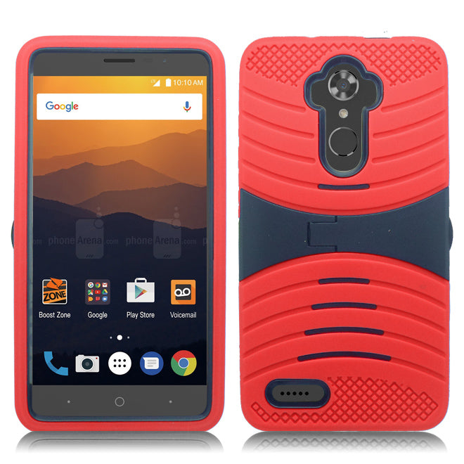 ZTE MAX XL / N9560 / ZMAX PRO /Z981/BLADE X MAX GUARDIAN RED ON BLACK CASE