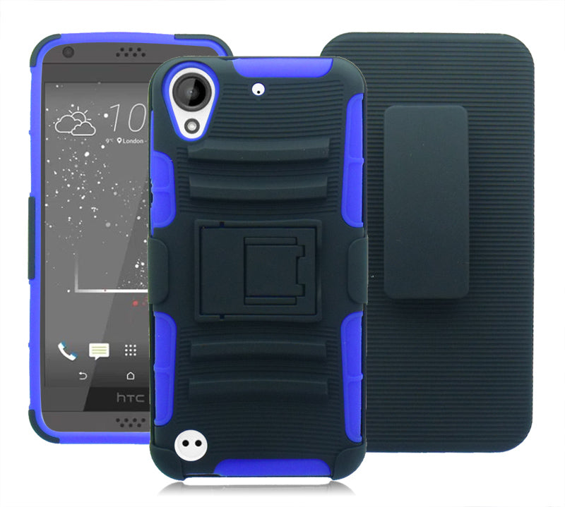 HTC DESIRE 555 / 530 BLUE ECLIPSE COMBO CLIP HOLSTER