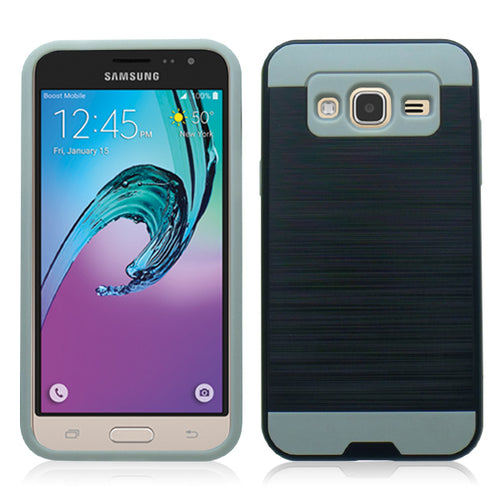 SAMSUNG GALAXY AMP PRIME/NOVA/J3 BLACK ON GRAY DUO LAYER CASE