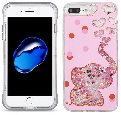 Apple iPhone 8 Plus/7 Plus/6 Plus (5.5'') Candy Liquid Glitter Elephant Design Case