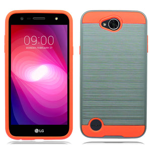 LG X Power 2/ X Charge/ M320/ Fiesta LTE/ K10 Power Gray on Orange Duo Layer Case