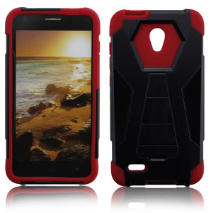 ALCATEL CONQUEST/7046T BLACK ON RED ARMOR KICK STAND CASE