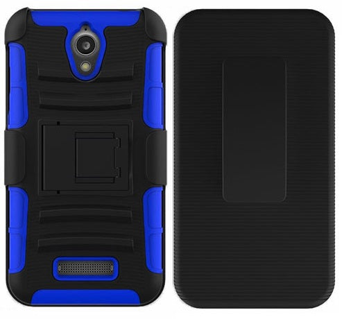 ZTE OBSIDIAN/Z820 BLUE ECLIPSE COMBO HOLSTER CASE