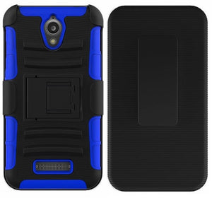 ZTE OBSIDIAN/Z820 BLUE ECLIPSE COMBO HOLSTER CASE