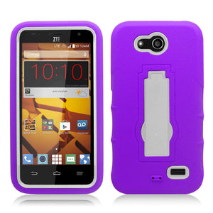 ZTE SPEED/N9130 PURPLE ON WHITE VERTICAL KICK STAND CASE