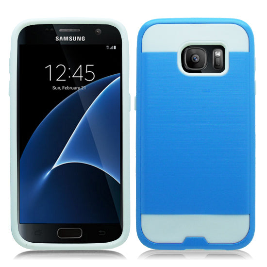 SAMSUNG GALAXY S7/G930 TURQUOISE ON WHITE DUO LAYER CASE