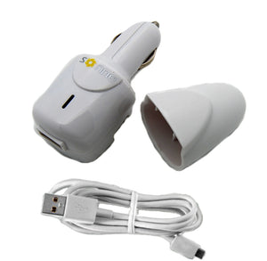 UNIVERSAL WHITE SONNE HYBRID 3 IN 1 CAR/WALL CHARGER (1.5 mAH) WITH MICRO DATA CABLE***IN RETAIL***