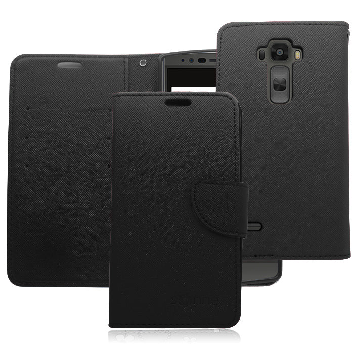 LG FLEX 2 BLACK LEATHER WALLET CASE