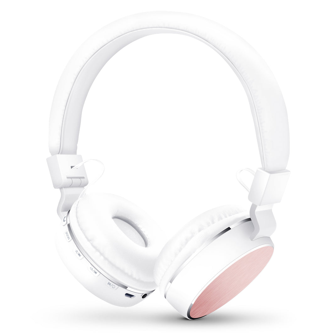 HyperGear V60 Metal Wireless Headphones - White / Pink MSRP $39.99