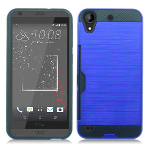 HTC DESIRE 555 / 530 BLUE ON BLACK DUO LAYER CASE