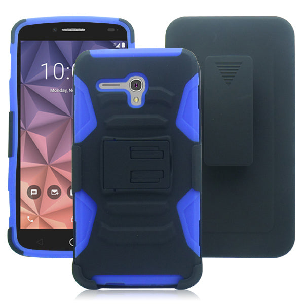 ALCATEL FIERCE XL/5054/FLINT BLUE ECLIPSE COMBO HOLSTER CASE