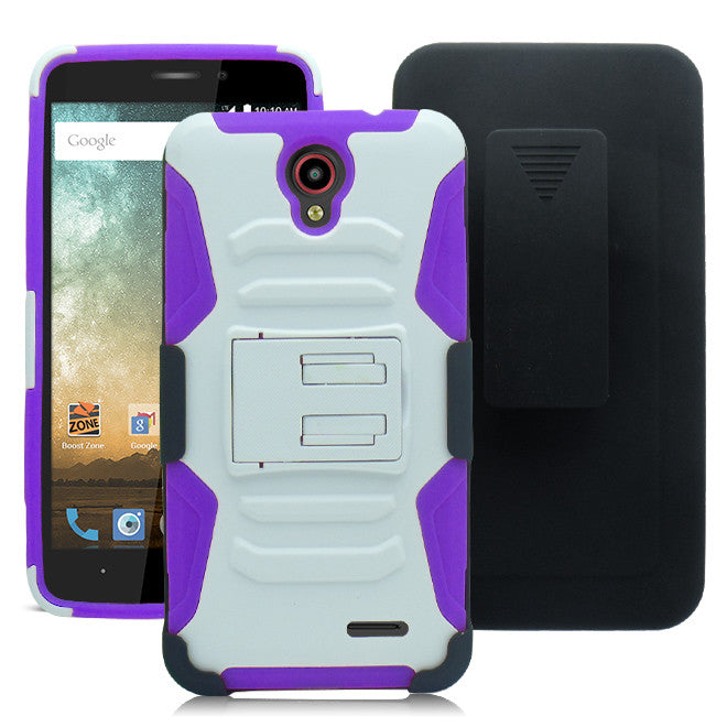 ZTE PRESTIGE 2/N9136/MAVEN 3/OVERTURE 3 ECLIPSE PURPLE COMBO HOLSTER CLIP CASE