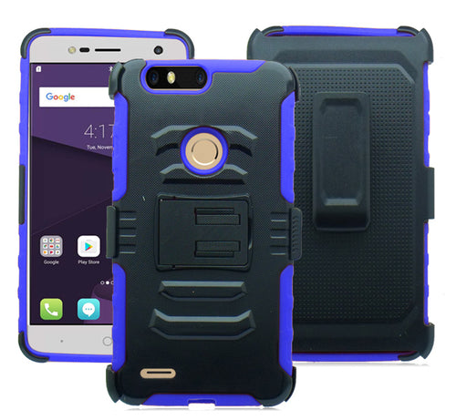 ZTE SEQUOIA/ Z982/ BLADE Z MAX/ ZMAX PRO 2 ECLIPSE BLUE COMBO HOLSTER CASE