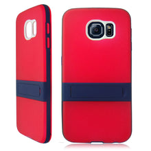 SAMSUNG GALAXY S6 G920 BLUE RED HYBRID CANDY KICK STAND CASE