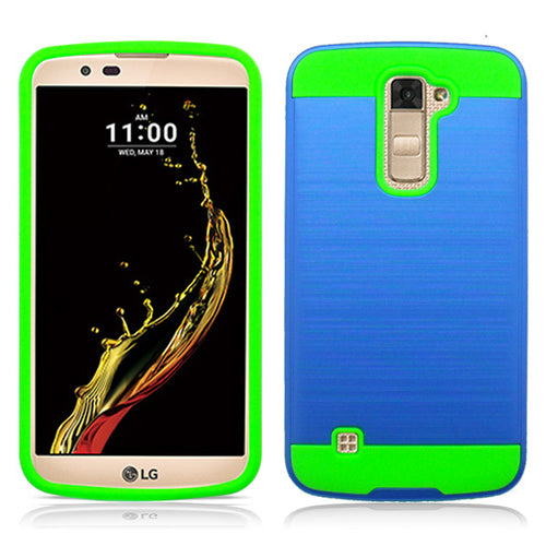 LG K10/AH2 BLUE ON LIME GREEN DUO LAYER CASE