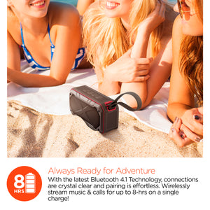 Indoor/Outdoor  IPX7 waterproof rated bluetooth speaker with bonus bike mount.