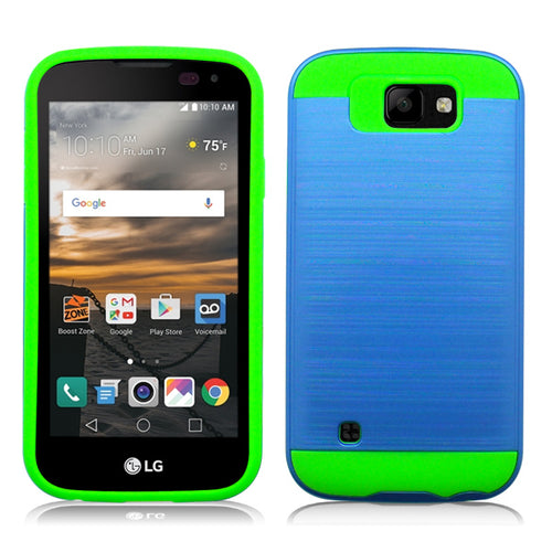 LG K3/LS450 BLUE ON LIME GREEN DUO LAYER CASE