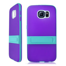 SAMSUNG GALAXY S6 G920 LIGHT BLUE PURPLE HYBRID CANDY KICK STAND CASE