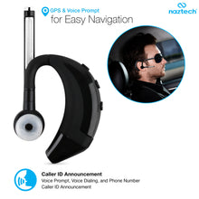 Naztech n750 noise cancelling bluetooth headset with boom microphone, voice command, and streaming audio. MSRP $79.99