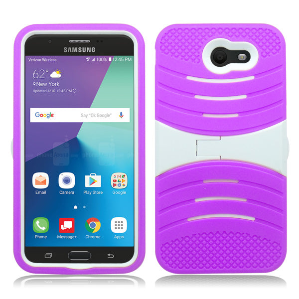 SAMSUNG GALAXY PERX / J727 /J7 SKY PRO / J7-2017 GUARDIAN PURPLE ON WHITE KICK STAND CASE