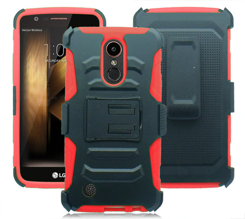 LG K20 PLUS / V5 / HARMONY / GRACE /MS250 / K10 (2017) RED ECLIPSE COMBO CLIP HOLSTER CASE