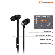 Universal 3.5mm Hi-Fi Stereo earphones with mic and noise isolation - Black