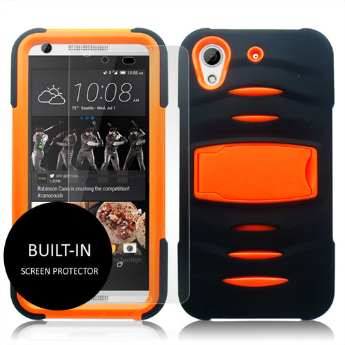 HTC DESIRE 626 GUARDIAN BLACK ON ORANGE CASE WITH BUILT IN SCREEN PROTECTOR