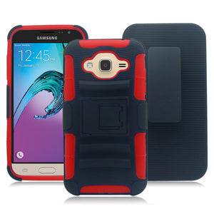 SAMSUNG GALAXY AMP PRIME/NOVA/J3 ECLIPSE RED COMBO HOLSTER CLIP CASE