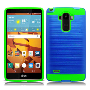 LG STYLO/LS770 BLUE ON LIME GREEN DUO LAYER CASE