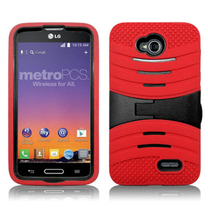 LG OPTIMUS L70/LS620 GUARDIAN RED ON BLACK CASE