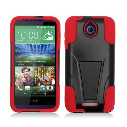 HTC DESIRE 510 BLACK ON RED ARMOR KICK STAND CASE