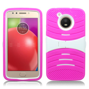 MOTOROLA E4/XT1766 GUARDIAN PINK ON WHITE KICK STAND CASE