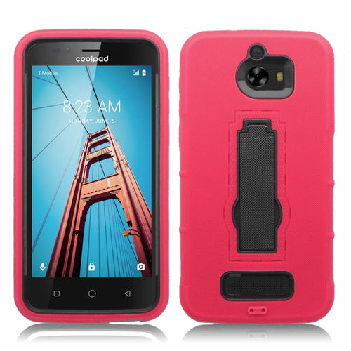 COOLPAD DEFIANT RED ON BLACK VERTICAL KICK STAND CASE